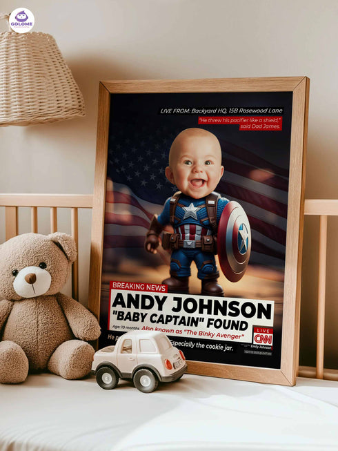 Custom Baby News Poster – Personalized Baby Captain Wall Art